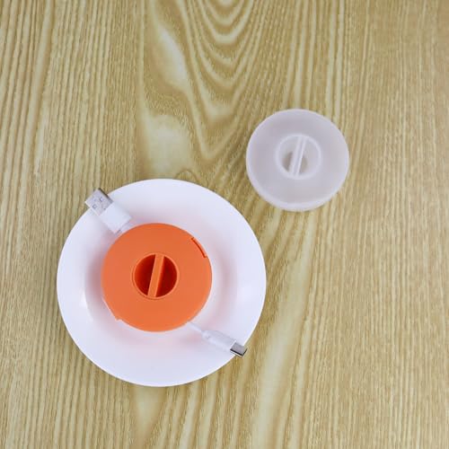 2pcs Retractable Cable Management, Rotating Data Cable Winder for Cables Charger Cables Earphones Storage for Home Office Classroom Travel(Transparent Orange) - color: Transparent Orange