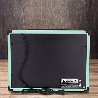 LyxPro 40 Watt Electric Guitar Amplifier | Solid State Studio Amp with 8” 4-Ohm Speaker, Custom EQ Controls, Drive, Delay, ¼” Passive/Active/Microphone Inputs, Aux in & Headphone Jack - Green - color: Green, size: 40 Watt