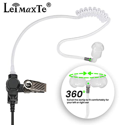 Acoustic Tube Earpiece Coil Tubes Replacement for Two Way Radio Headsets FBI Style Motorola Kenwood Walkie Talkie Earpieces with 2X Radio Earbuds (5 PCS) - size: 5 PCS