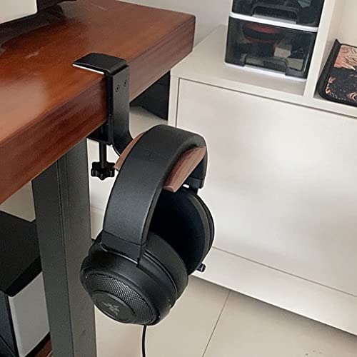Headphone Stand Headset Stand Wooden Headphone Holder Headphone Hanger Headphone Display Stand Game Table Accessories Headphone Stand for Desk (Color : Black)