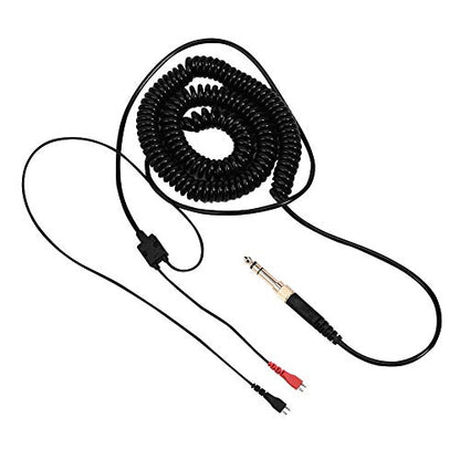 Zerone Coiled Headphone Cable with 3.5MM and 6.5MM Plug, Replacement Coiled Spring Stereo Audio Cable for HD25/560/540/480/430/250 Headphones