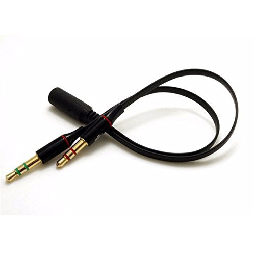 Headphones Y Cable Splitter Adapter 3.5mm Female to 2 Male Premium Gold-Plated Corrosion-Resistant Audio Mic Y Cable for Headset Connecting to PC