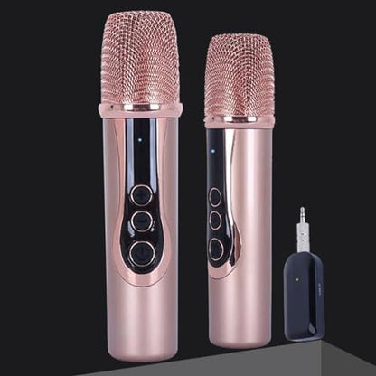 2.4G Wireless Microphone, ABS 15M Long Distance Transmission Whistling Suppression DSP Noise Reduction Chip 6.35mm 3.5mm Adapters Microphone for Outdoor Speaker (1 to 2) - size: 1 to 2