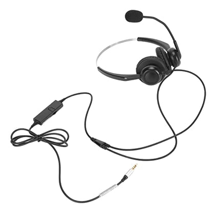 Professional Wired Business Headset Office Headset Telephone with Noise Canceling Microphone Clear Calls Hearing Adjustable Headband for Call Center Business Work (Single 3.5mm Interface) - size: Single 3.5mm Interface