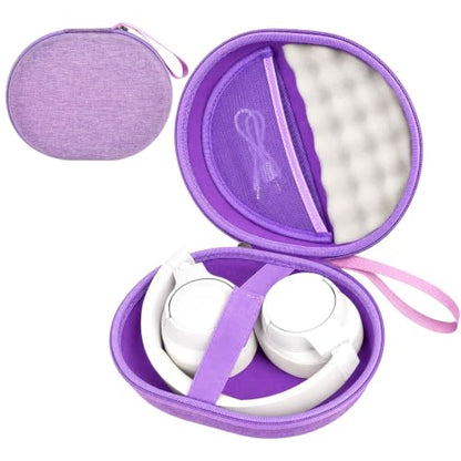 Hard Headphone Case for JBL Tune 770NC/510BT/720BT/520BT/670NC | Wave Foam, Elastic Strap, Soft Lining, Mesh Pocket, Carry Handle, Folded Headphone Storage, Purple , Case Only - color: Purple