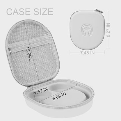 Hard Headphone Case for Sony WH-CH520 / JBL Tune Live 670NC, Grey | Protective Carring Storage Case for Over-Ear Headphones, with Handle Strap & Mesh Pocket - color: GREY