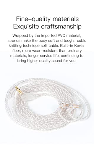KZ ZST 0.75mm 2 pin Upgrade Silver Plate Replacement Earphones Cable for KZ Earphones (silver)