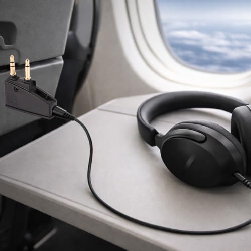 Airplane Headphone Adapter - 3.5mm Jack for Bose 700 QC 2/3 QC45/35 QC35ii QC15/25/20 NC700 SoundLink SoundLinkII AE2 AE2i AE2W & More - Compatible with Most in-Flight Entertainment Systems - size: 1pc