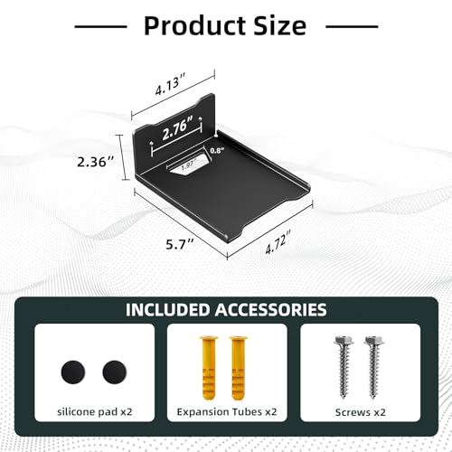 Heavy Duty Steel Floating Shelves, Wall Mounted Shelves for Mini Speaker,Mini Cable Box, Space-Saving Storage Shelf for Living Room, Bedroom & Office (1PCS 5.7" x 4.72") - size: 1PCS 5.7" x 4.72"