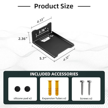 Heavy Duty Steel Floating Shelves, Wall Mounted Shelves for Mini Speaker,Mini Cable Box, Space-Saving Storage Shelf for Living Room, Bedroom & Office (1PCS 5.7" x 4.72") - size: 1PCS 5.7" x 4.72"