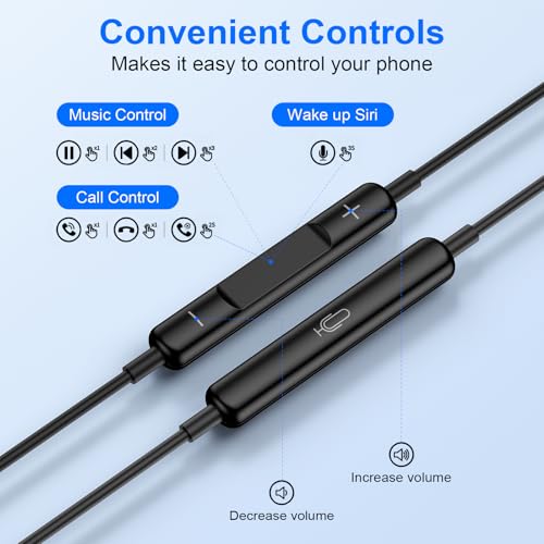 USB C Samsung Earbuds Wired Headphones for Samsung Galaxy S26 S25 Ultra S25 | FE Edge A17 A16 A36 A26 A56 iPhone 17 Ear Buds Android Phone USBC in-Ear Earphones Braided Cord Headsets with Microphone