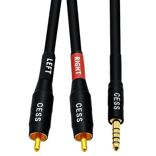 CNCESS 4.4mm Balanced Male to 2 RCA Plug Audio Cable – 24 Inch