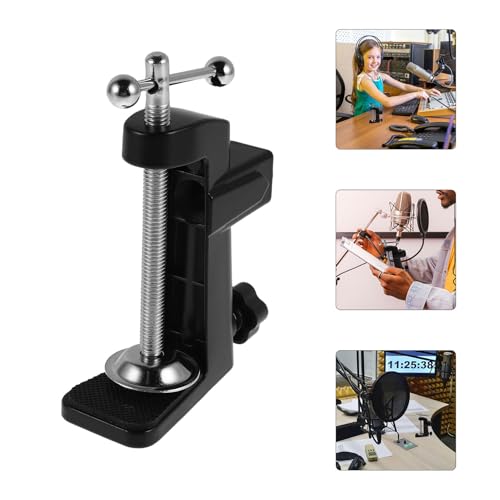 Beaupretty Adjustable Mic Boom Arm with Versatile Table Clamp, Black Aluminum Alloy Desk Mount Stand for Podcasting, Streaming, and Live Sound Accessories