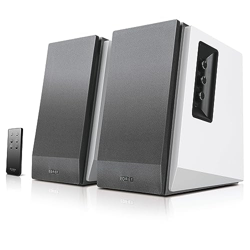 Edifier R1700BT Bluetooth Bookshelf Speaker - Active Near-Field Studio Monitors - Powered Speakers 2.0 Setup Wooden Enclosure - 66w RMS White - color: white