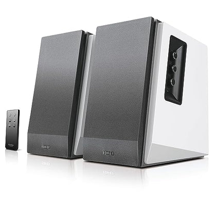 Edifier R1700BT Bluetooth Bookshelf Speaker - Active Near-Field Studio Monitors - Powered Speakers 2.0 Setup Wooden Enclosure - 66w RMS White - color: white