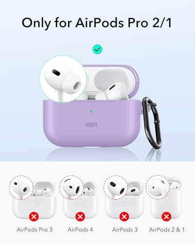 ESR for Airpods Pro 2 Case (HaloLock), Compatible with MagSafe, Purple - color: Purple