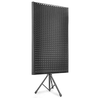 Pyle Microphone Isolation Panel with Height Adjustable Tripod Stand - High Density 2" Thick Foam Sound Dampening Wall - Foldable & Portable Mic Shield for Podcasts, Singing, Recording, Broadcasting - size: 1-Pack