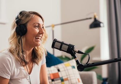 Podcast Professional Dynamic Mic for Podcast, Broadcast, Streaming, Gaming & VC - XLR Connection, No Phantom Power Required - Lifetime Microphone Warranty - Designed & Built in UK (Gold) | Supercardioid pickup pattern; No phantom power required