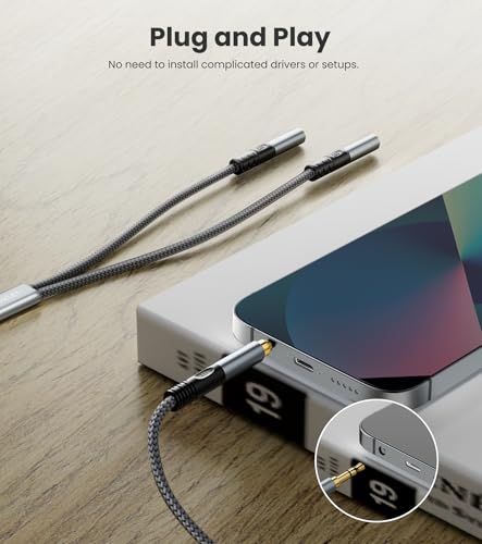 Headphone Splitter 3.5mm 1 Male to 2 Female Adapter, 1.6FT - size: 0.5 meter