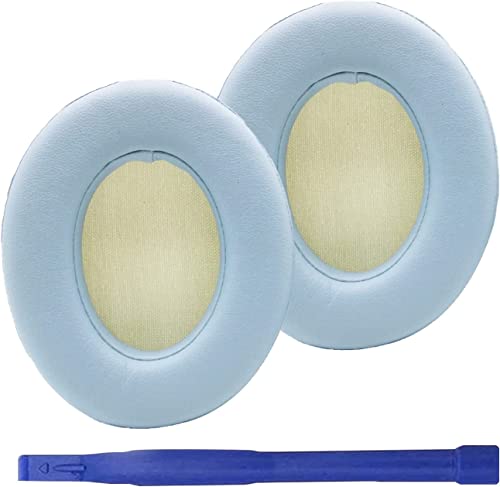 Studio 2/3 Earpads Replacement Ear Pads Cushion Cover Compatible with Studio 2.0 Wired/Wireless & Studio 3.0 B0500 B0501 Over-Ear Headphones (Crystal Blue) | Soft Protein Leather & Memory Foam Earpad Replacement, Ear Cushions Fit Studio3 & Studio2, Replac