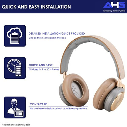 AHG Accessory House Global Ear Pads Cushions Compatible with Bang & Olufsen Beoplay H9 3rd Gen (Not Compatible with H9 / H9i) and Beoplay HX Headphones (Argilla Bright). Premium Sheepskin Leather - color: ARGILLA BRIGHT