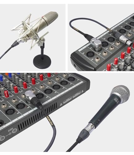 1.5Ft Right Angle 3Pin XLR Male to 3Pin XLR Female Audiao Cable, Mixer, Microphone,Amplifier Audio Cable - 2-Pack - size: 1.5Feet