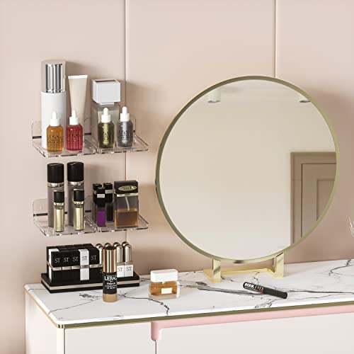Wall Mount Floating Shelves for 2 Pcs Camera Mini Speaker Shelf Baby Monitor - Clear Mini Shelf Flexible Use for Wall Space in Bedroom Bathroom Kitchen Living Room - size: Small Clear