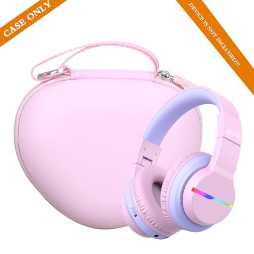 Aproca Kids Headphones Case Compatible with iClever BTH12 / HS19 / BTH26 Kids Bluetooth Headphones, Storage Hard Bag -Cloud Pink (Case Only) - color: Cloud Pink