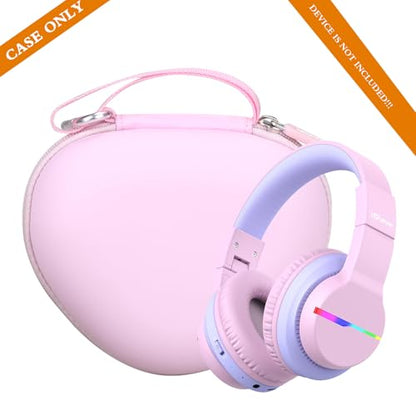 Aproca Kids Headphones Case Compatible with iClever BTH12 / HS19 / BTH26 Kids Bluetooth Headphones, Storage Hard Bag -Cloud Pink (Case Only) - color: Cloud Pink