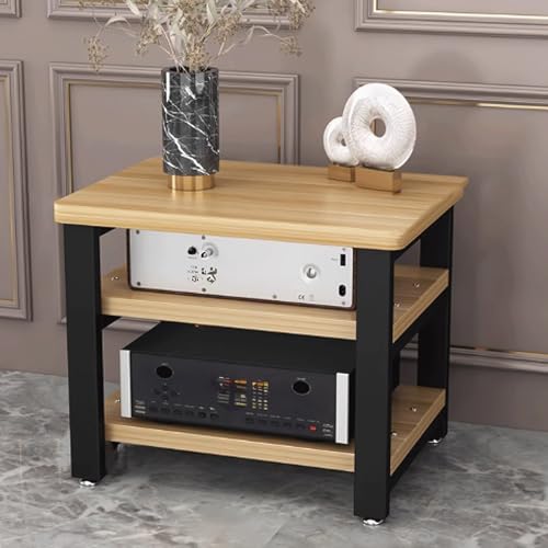 Display Shelf Stand, Small Shelf Stand, Media Stand, Rack Audio Tower Heavy Duty with Non-Slip Footpads 3 Colors 3 Sizes,Natural3 Layer - color: Natural, size: 3 layer