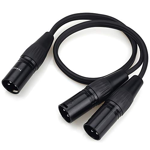 NANYI XLR Male to 2 Male Y-Splitter Mic Cable, 3-Pin, Patch Cord, 1.6ft - size: XLR Male To 2Male-1.6FT