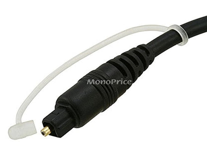 Monoprice S/PDIF Digital Optical Audio Cable - Toslink to 3.5mm Male Mini Toslink, 5.0 mm Outside Diameter, 6ft, Black