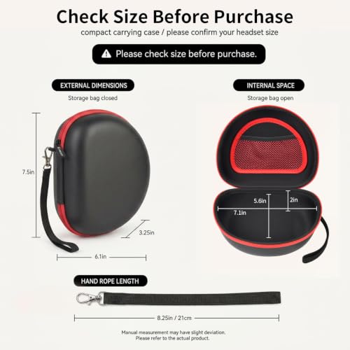 Comecase Headphone Case Compatible with JBL Tune 720BT 770NC, Black | Hard Shell Travel Storage for Foldable Over-Ear Headphones, with Mesh Pocket for Cables. Case Only, Headphones Not Included - color: Black
