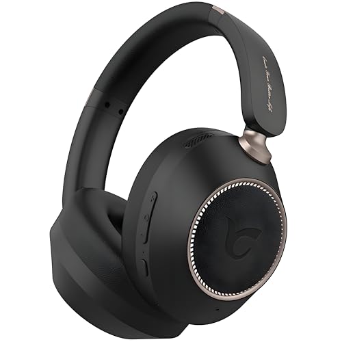 CYBORIS Active Noise Cancelling Headphones, Bluetooth 5.4 Wireless on Ear ANC Headphone with 65H Playtime, Deep Bass, Low Latency, Foldable Headset with Mic for Travel/Office/PC (Black) - color: Black