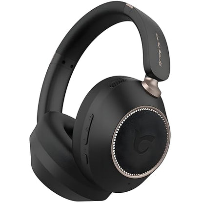 CYBORIS Active Noise Cancelling Headphones, Bluetooth 5.4 Wireless on Ear ANC Headphone with 65H Playtime, Deep Bass, Low Latency, Foldable Headset with Mic for Travel/Office/PC (Black) - color: Black