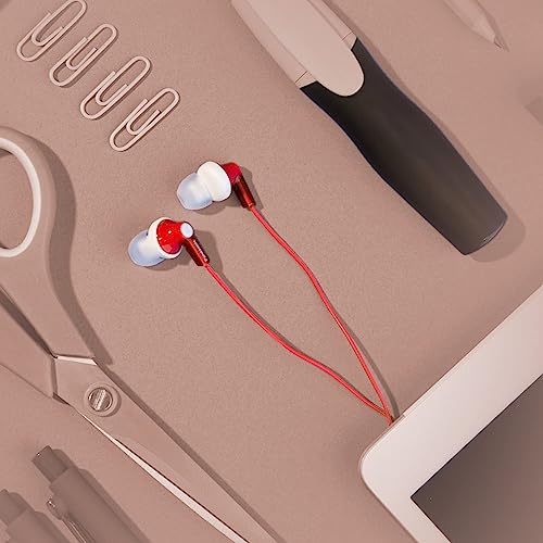 Panasonic ErgoFit In-Ear Earbud Headphones RP-HJE120-R (Red) Dynamic Crystal Clear Sound, Ergonomic Comfort-Fit - color: Red, style: No Mic