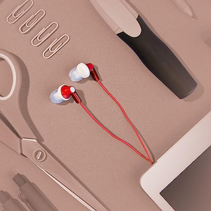 Panasonic ErgoFit In-Ear Earbud Headphones RP-HJE120-R (Red) Dynamic Crystal Clear Sound, Ergonomic Comfort-Fit - color: Red, style: No Mic