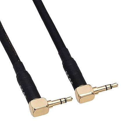 CNCESS Short Audiophile Audio Cable 3.5mm TRS, 6 Inches | Right Angle Male To Male