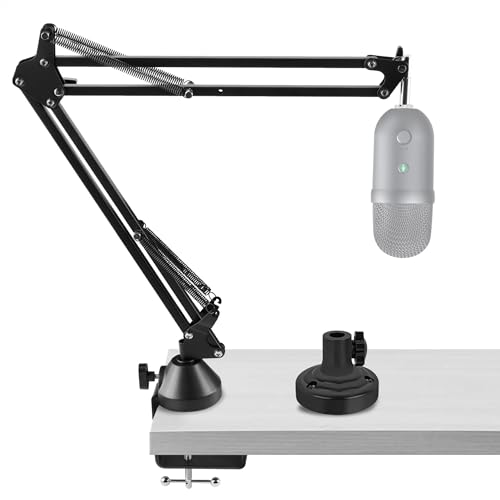 GEEKRIA for Creators Microphone Arm Compatible with Razer Seiren V3 Mini, X, V2 Pro, V2 X, Elite, Mic Boom Arm with Table Flange Mount Adapter, Adjustable Suspension Stand, Desk Mount Holder
