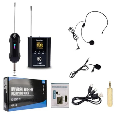 W IN-MIX UHF Wireless Microphone System – 1-Pack with Headset & Lavalier Mics, 100ft Range, 30 Selectable Channels for Karaoke, Church, Teaching & Presentations - style: 1 Pack
