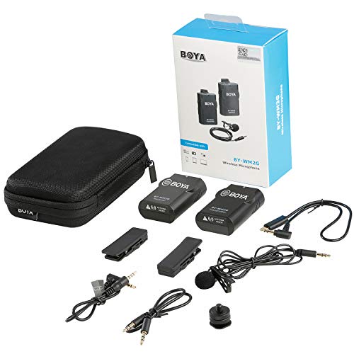 BOYA BY-WM2G Compact Wireless Microphone, 15m Operation Range, Works with GoPro, Smartphone, Tablet, Audio Recorder