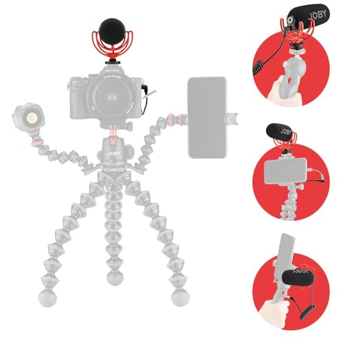 JOBY Wavo On-Camera Vlogging Compact Microphone Super Cardioid Pattern with Rycote Duo-Lyre for Smartphone, CSC, Mirrorless, Vlogging, Youtuber, Podcast, IRL, Content Creators | Supplied with both a cable for mobile phones (TRRS) and cameras (TRS) this, I