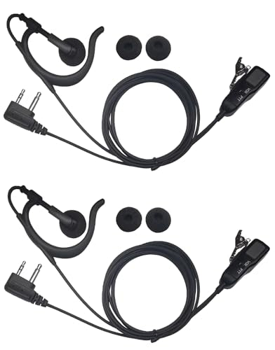 CYen Two-Way Radio Earpiece Compatible Midland Ear-Clip Headset for Midland Walkie Talkie Earpiece GXT1000VP4 T51VP3 T10 X LXT600VP3 2 Pack