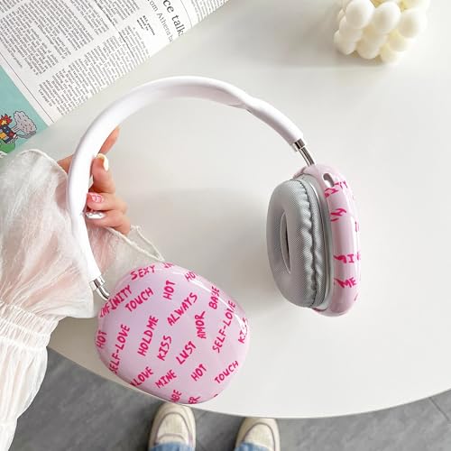 Case Compatible with AirPods Max Headphones, Soft TPU Cute Pink Pattern Anti-Scratch Protective Ear Cup Covers Headphone Cases for Woman Kids - color: Pink