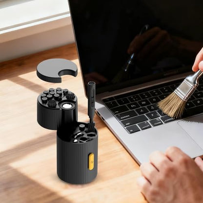 QM33 Multi-Functional Cleaning Kit for Electronic, 33in-1 Digital Cleaning Brush Tool, Keyboard Cleaner, Charging Port Brush Tools for Headphones, Phone, Laptop, Cameras - color: Black