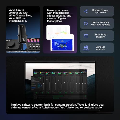 Elgato Wave:3 USB Condenser Microphone for Streaming - color: Black