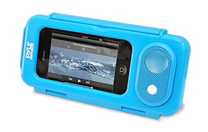 Upgraded Pyle Surf Sound Speaker Waterproof Case, Portable, Protective Case for iPod, MP3 Player and Smartphone, UV Treatment, Dustproof Cover (Blue)