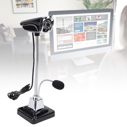 CCYLEZ USB Webcam, 360 Degree Adjustable Focusing HD 640x480 Resolution with Noise Canceling Microphone, Plug and Play Computer Camera for Video Conferencing Online Learning