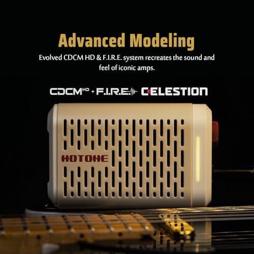 HOTONE Pulze Mini 5W Mini Ultra-Portable Smart Guitar Amp & Speaker | Ultra-portable amp & BT speaker in one.191 effects,200 tones(Presets), up to 20 user IRs &11-hr battery - color: White