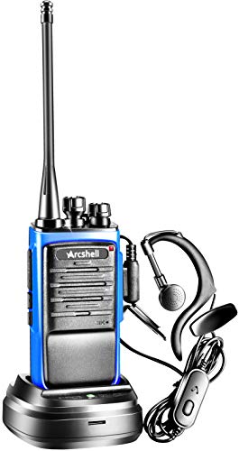 Rechargeable Long Range Two-Way Radios with Earpiece 6 Pack Arcshell AR-6 Walkie Talkies Li-ion Battery and Charger Included